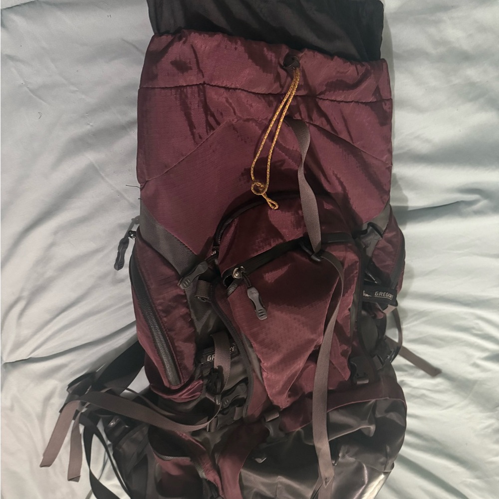 Gregory Burgundy and Black Backpack